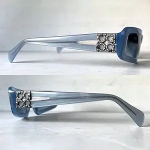 RARE Salvatore Ferragamo Vintage Mod Space Age Glam Bling Pastel Blue Sunglasses Salvatore Ferragamo | Accessories | Rare Salvatore Ferragamo  main image 2